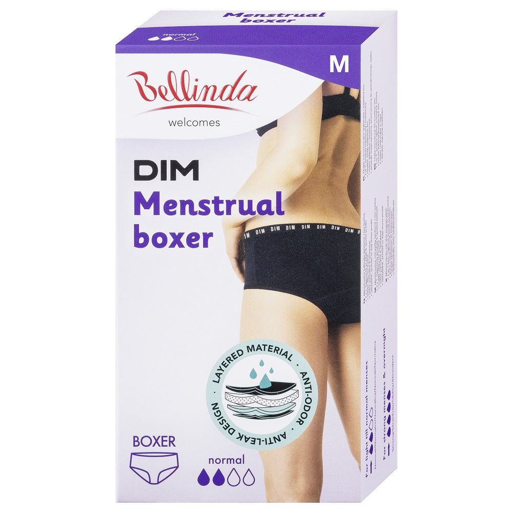 Bellinda Menstruační boxerky normal vel.M 1 ks černé Bellinda