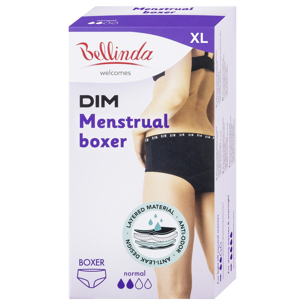 Bellinda Menstruační boxerky normal vel.XL 1 ks černé Bellinda