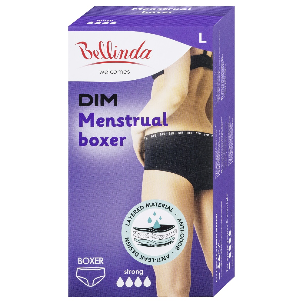 Bellinda Menstruační boxerky strong vel.L 1 ks černé Bellinda