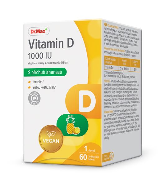 Dr.Max Vitamin D 1000 IU 60 žvýkacích tablet Dr.Max