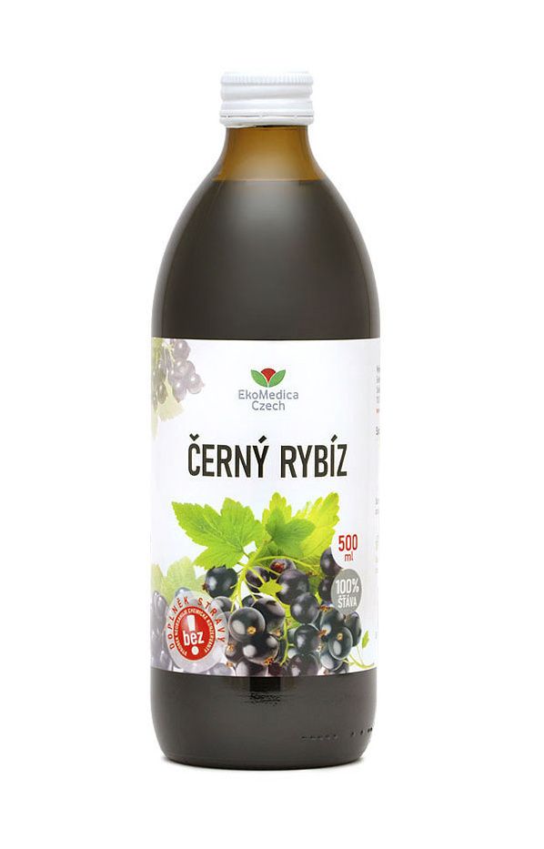 Ekomedica Černý rybíz 100% šťáva 500 ml Ekomedica