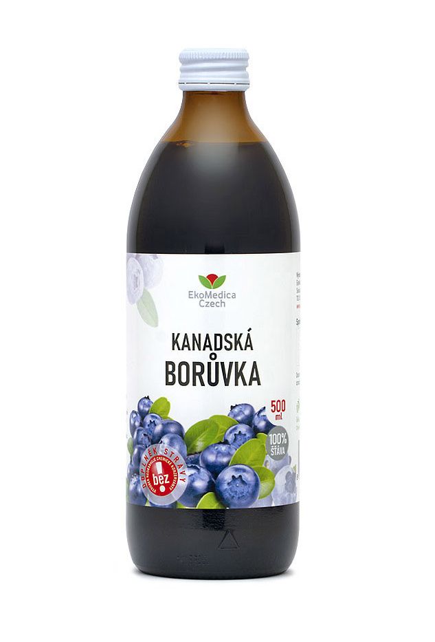 Ekomedica Kanadská borůvka 100% šťáva 500 ml Ekomedica