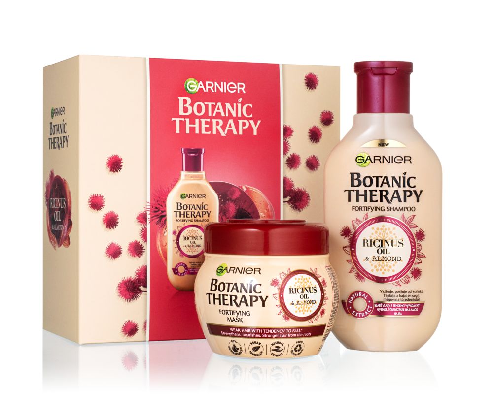 Garnier Botanic Therapy Ricinus Oil & Almond dárková sada pro slabé vlasy 2 ks Garnier