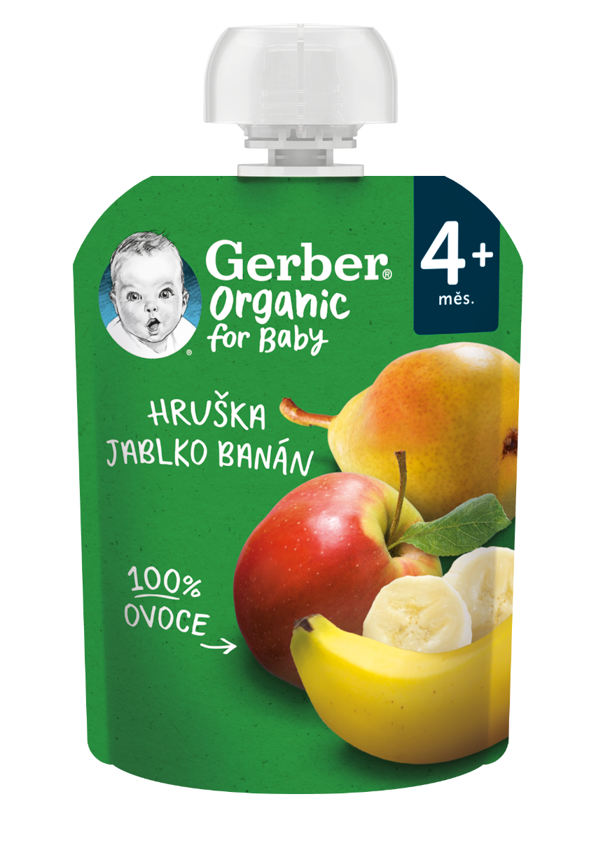 Gerber Organic for Baby Kapsička Hruška/jablko/banán BIO 90 g Gerber