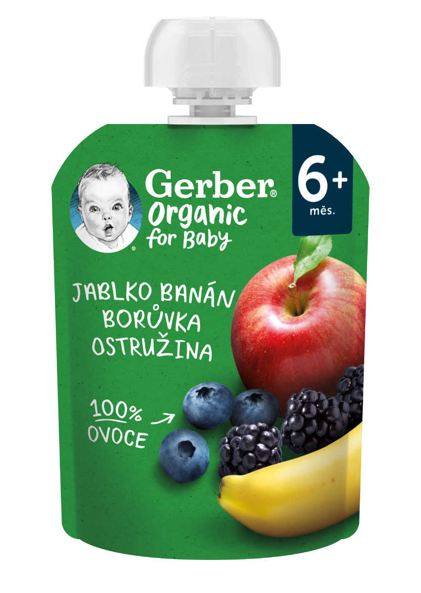 Gerber Organic for Baby Kapsička Jablko/banán/borůvky/ostružiny 90 g Gerber