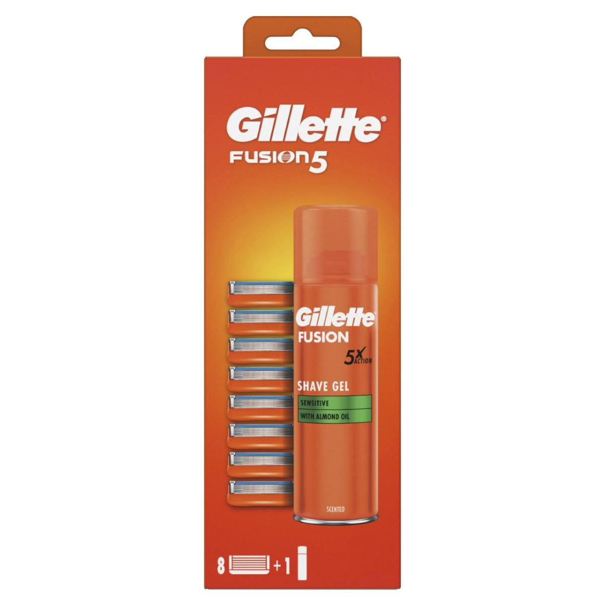 Gillette Fusion5 Náhradní hlavice 12 ks + Fusion gel 200 ml Gillette