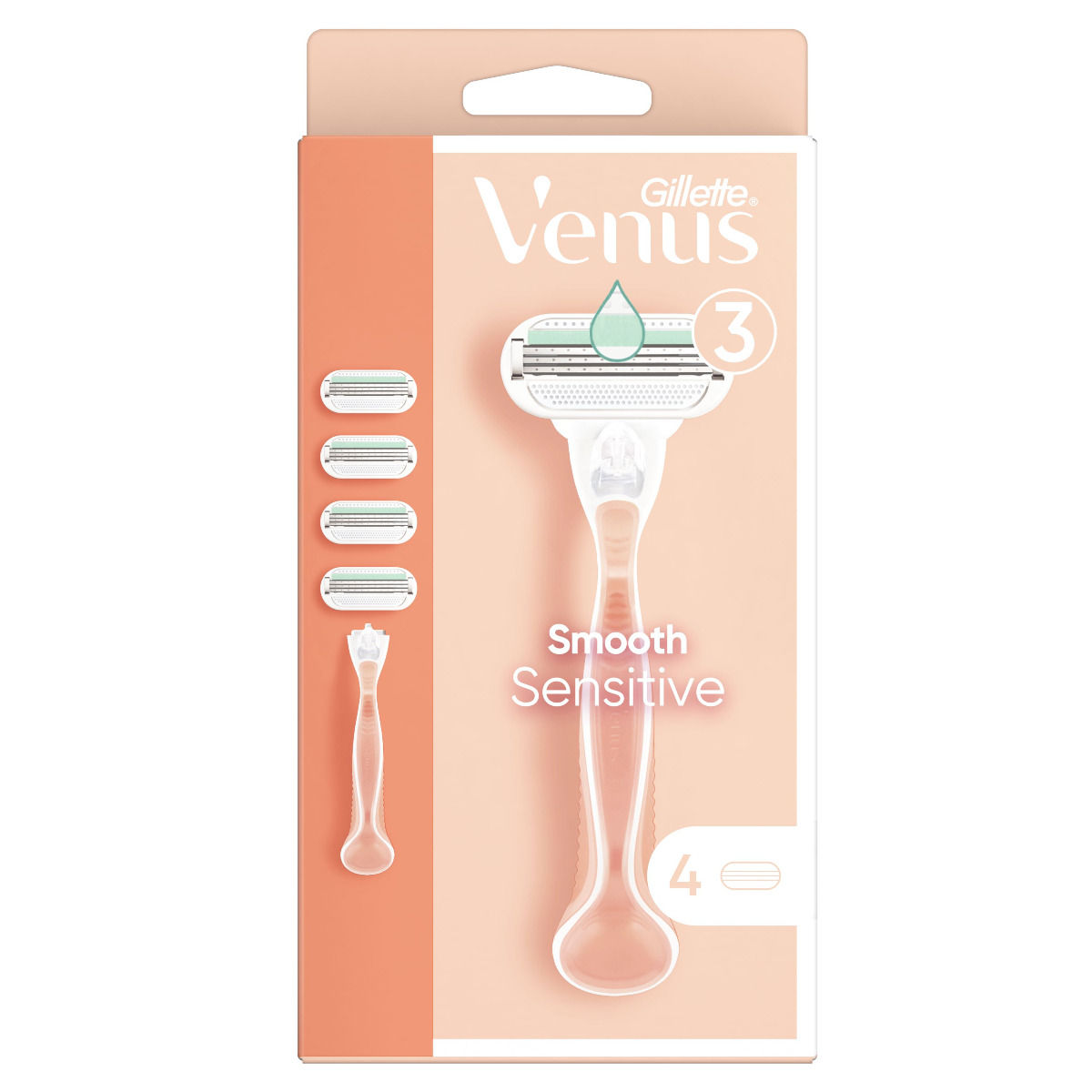 Gillette Venus Smooth Sensitive dámský holicí strojek 1 ks + 4 náhradní hlavice Gillette