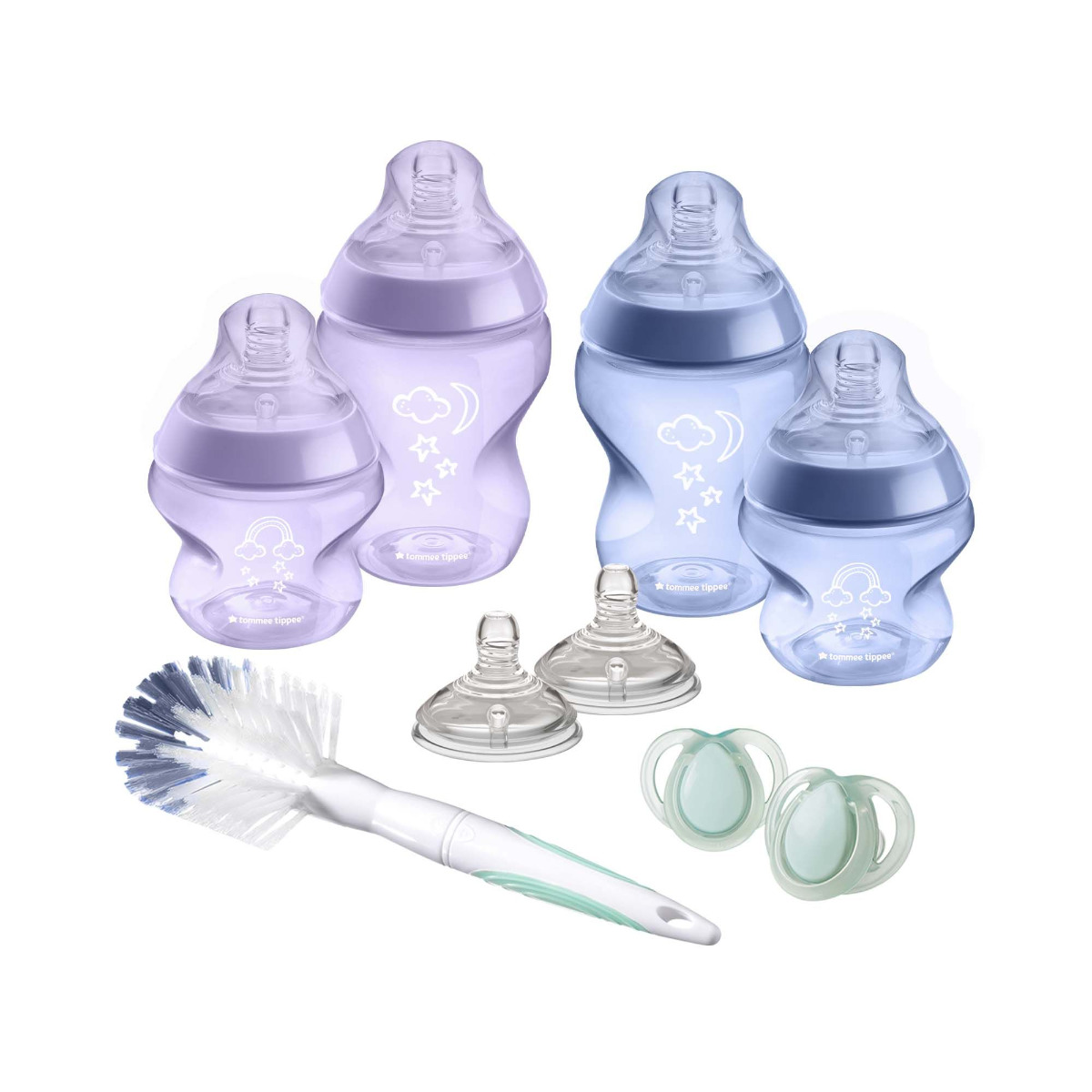 Tommee Tippee Sada kojeneckých lahviček C2N s kartáčem Purple 9 ks Tommee Tippee