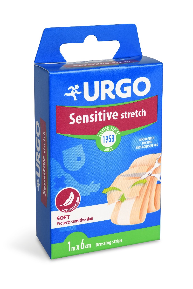 Urgo Sensitive stretch 1 m x 6 cm náplast na citlivou pokožku Urgo