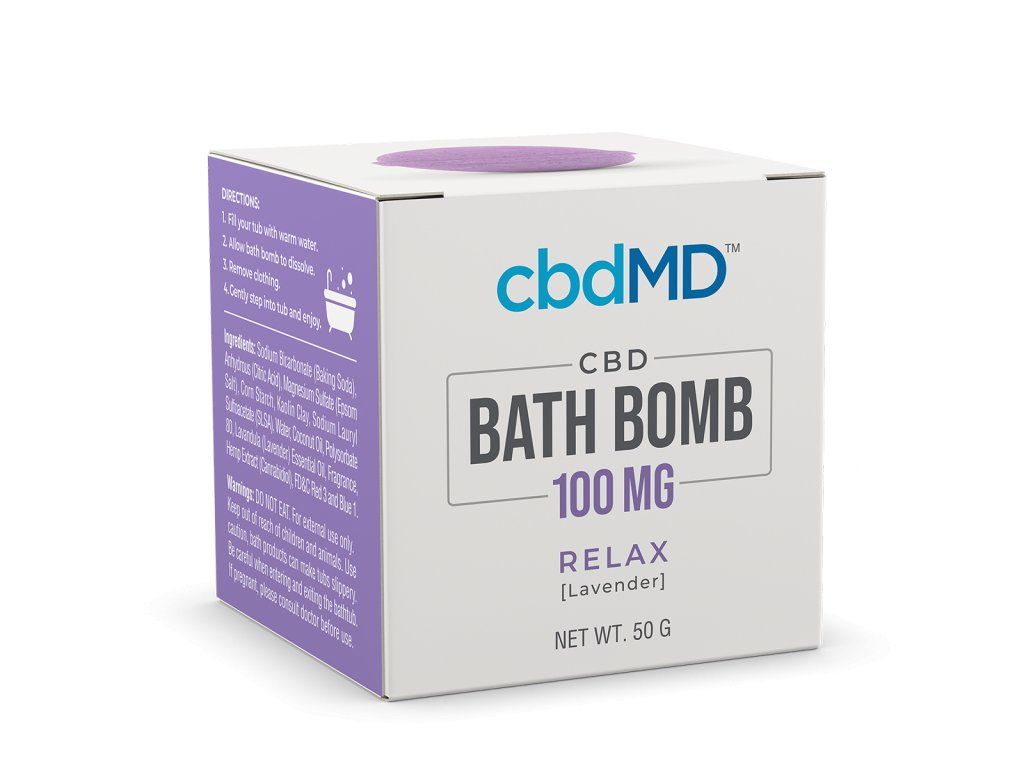cbdMD Bath Bomb 100 mg Relax-Lavender 1 ks cbdMD