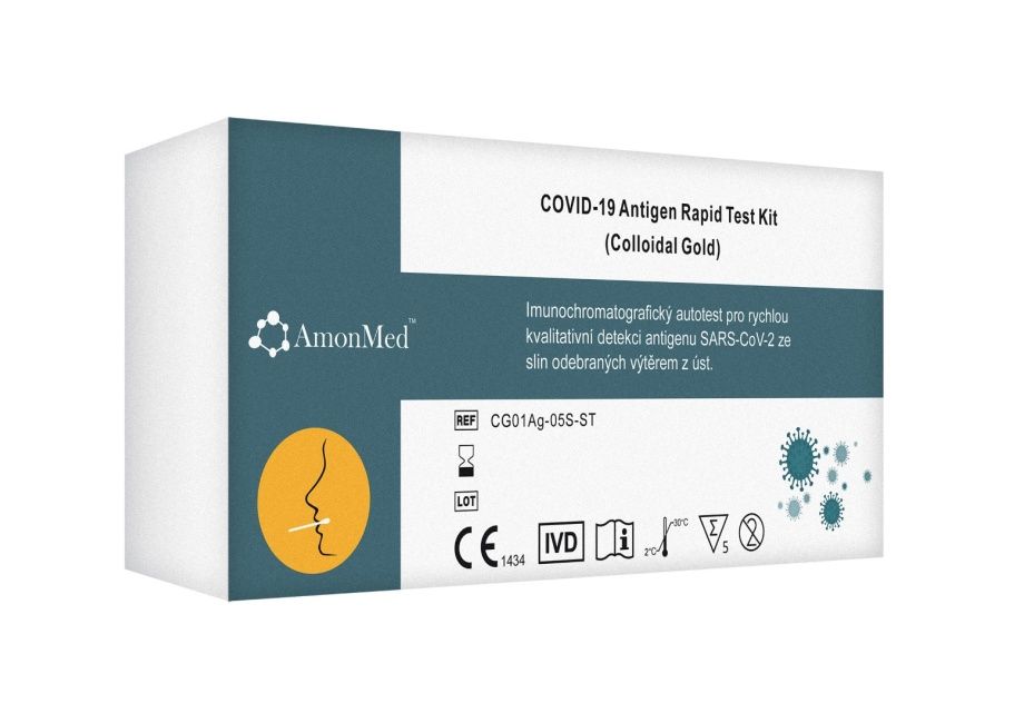 AmonMed Covid-19 Antigenní test ze slin 5 ks AmonMed
