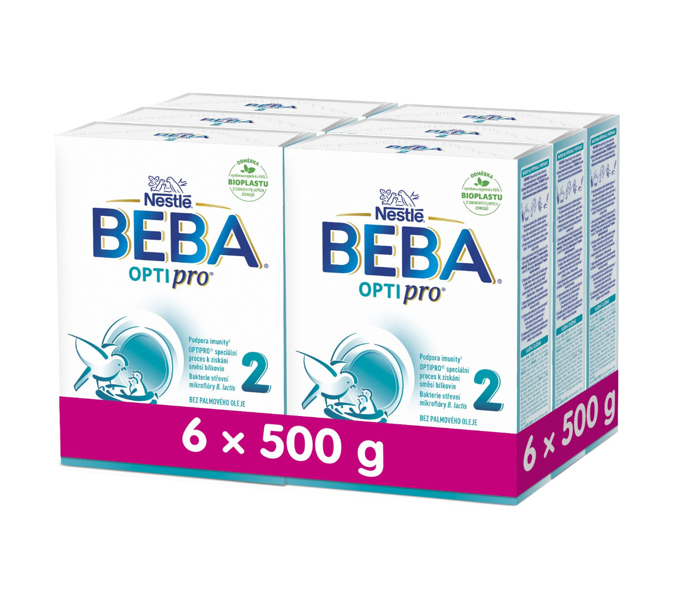 BEBA OPTIPRO 2 Pokračovací kojenecké mléko 6x500 g BEBA
