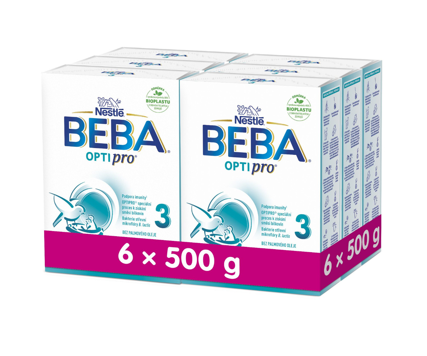 BEBA OPTIPRO 3 Batolecí mléko 6x500 g BEBA