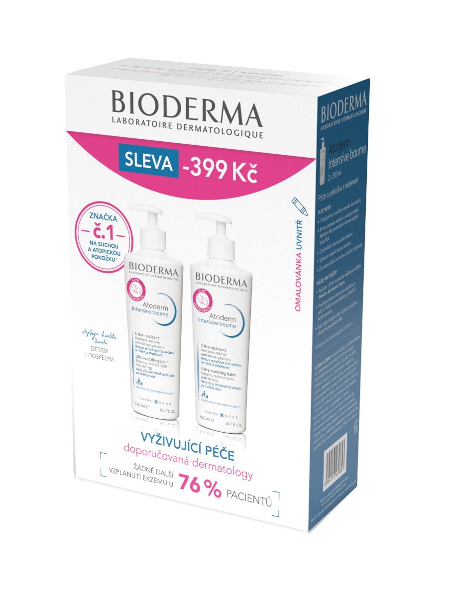 BIODERMA Atoderm zklidňující balzám 500 ml 1+1 BIODERMA