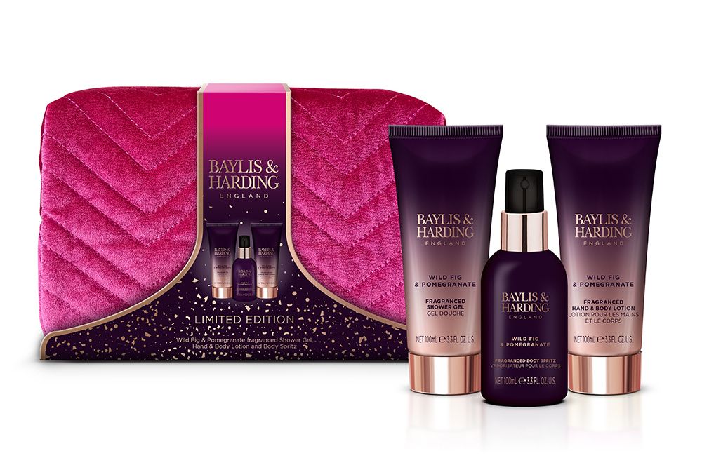 Baylis & Harding Toaletní taška s péčí o tělo fík & granátové jablko 3 ks Baylis & Harding