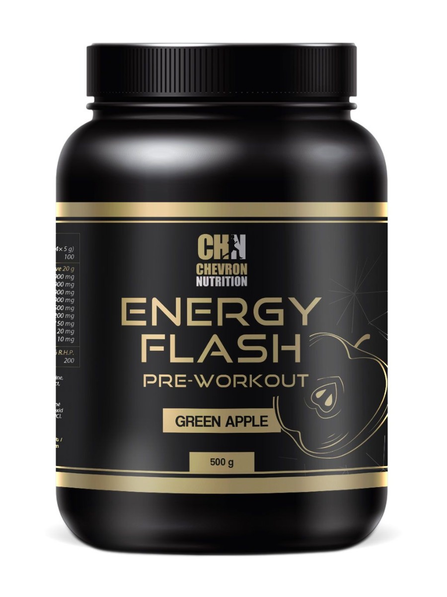 Chevron Nutrition Energy Flash Pre-workout Zelené jablko 500 g Chevron Nutrition