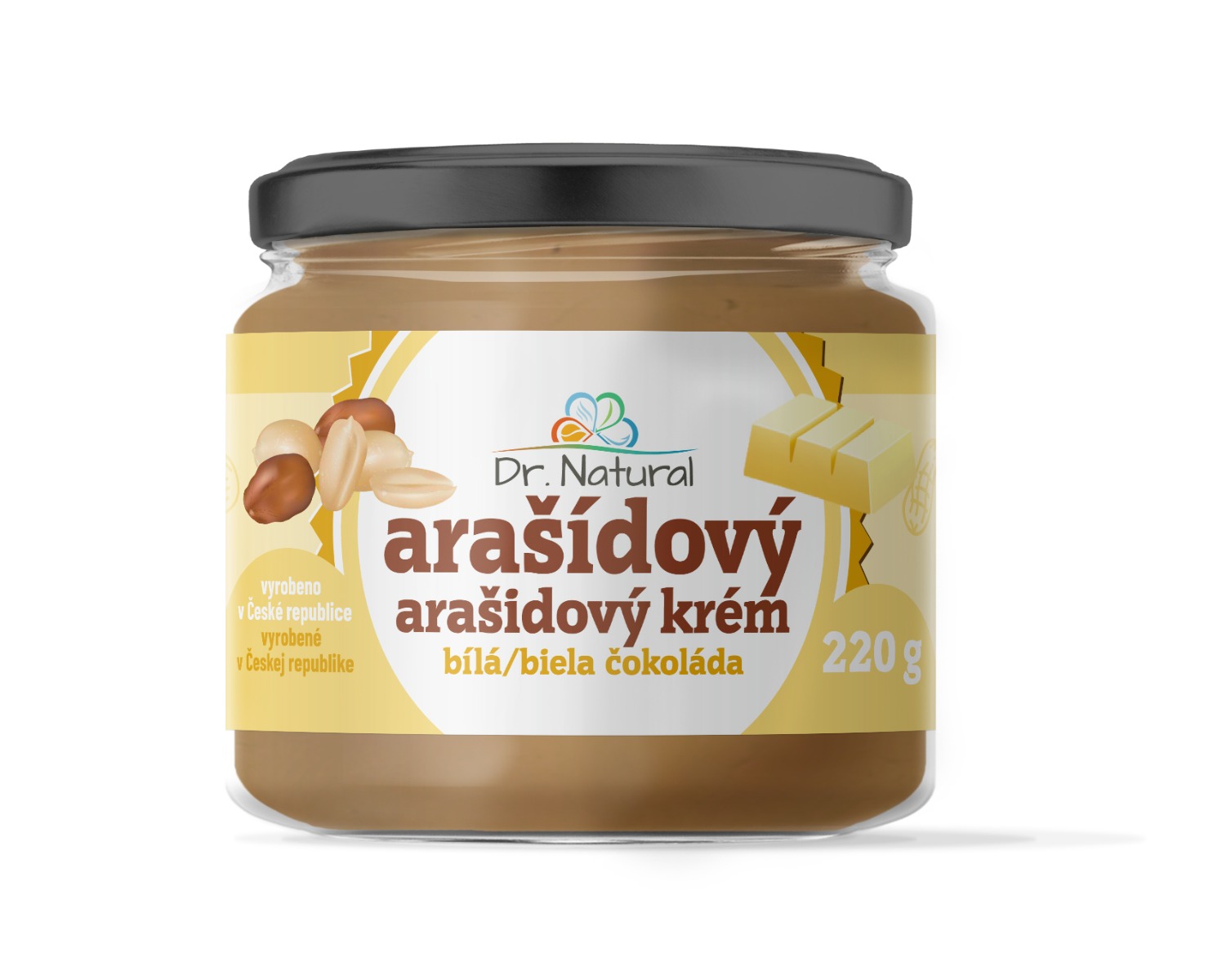 Dr. Natural Arašídový krém s bílou čokoládou 220 g Dr. Natural