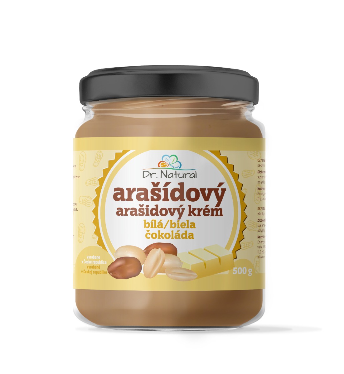 Dr. Natural Arašídový krém s bílou čokoládou 500 g Dr. Natural