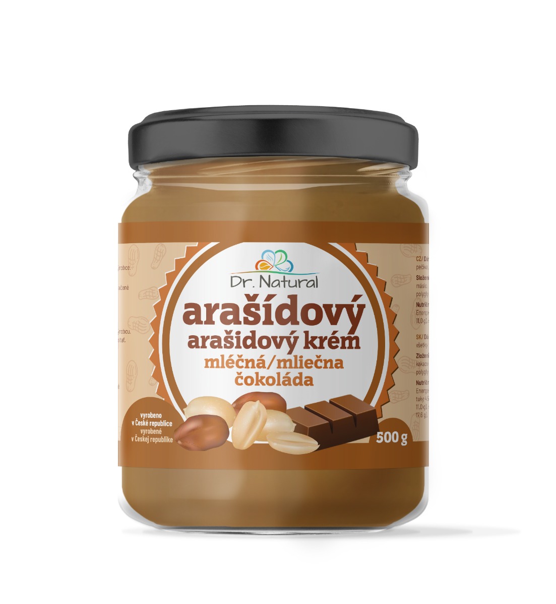 Dr. Natural Arašídový krém s mléčnou čokoládou 500 g Dr. Natural