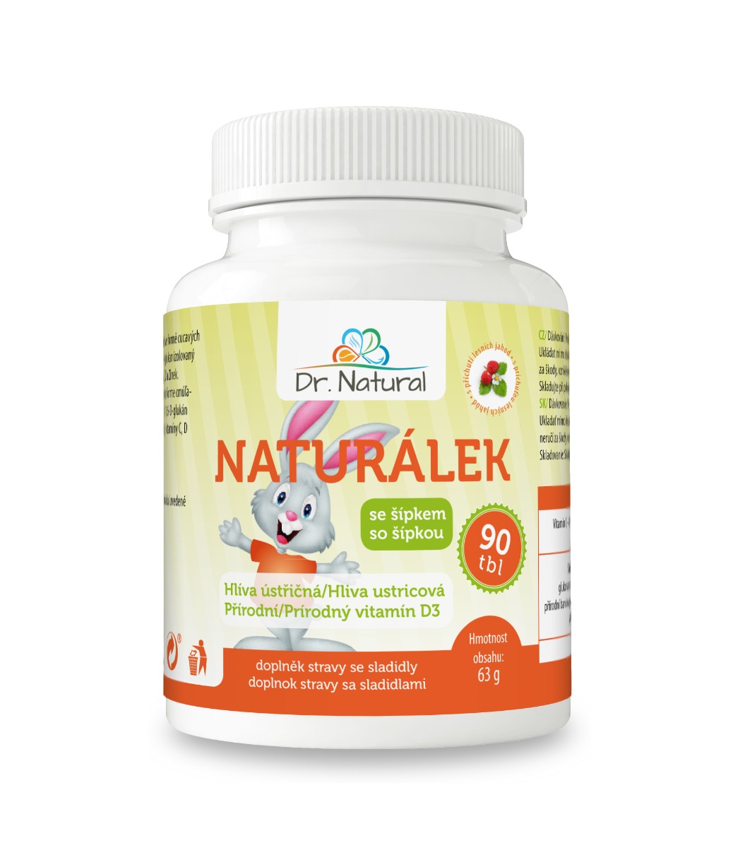 Dr. Natural Naturálek Hlíva ústřičná s vitamínem D 90 tablet Dr. Natural