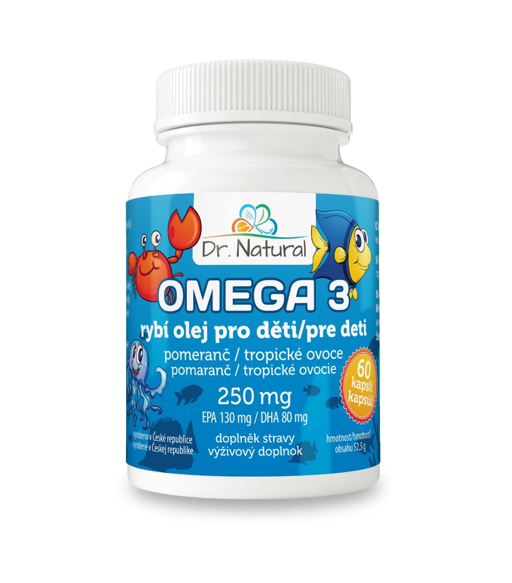 Dr. Natural Omega 3 Rybí olej pro děti 60 kapslí Dr. Natural