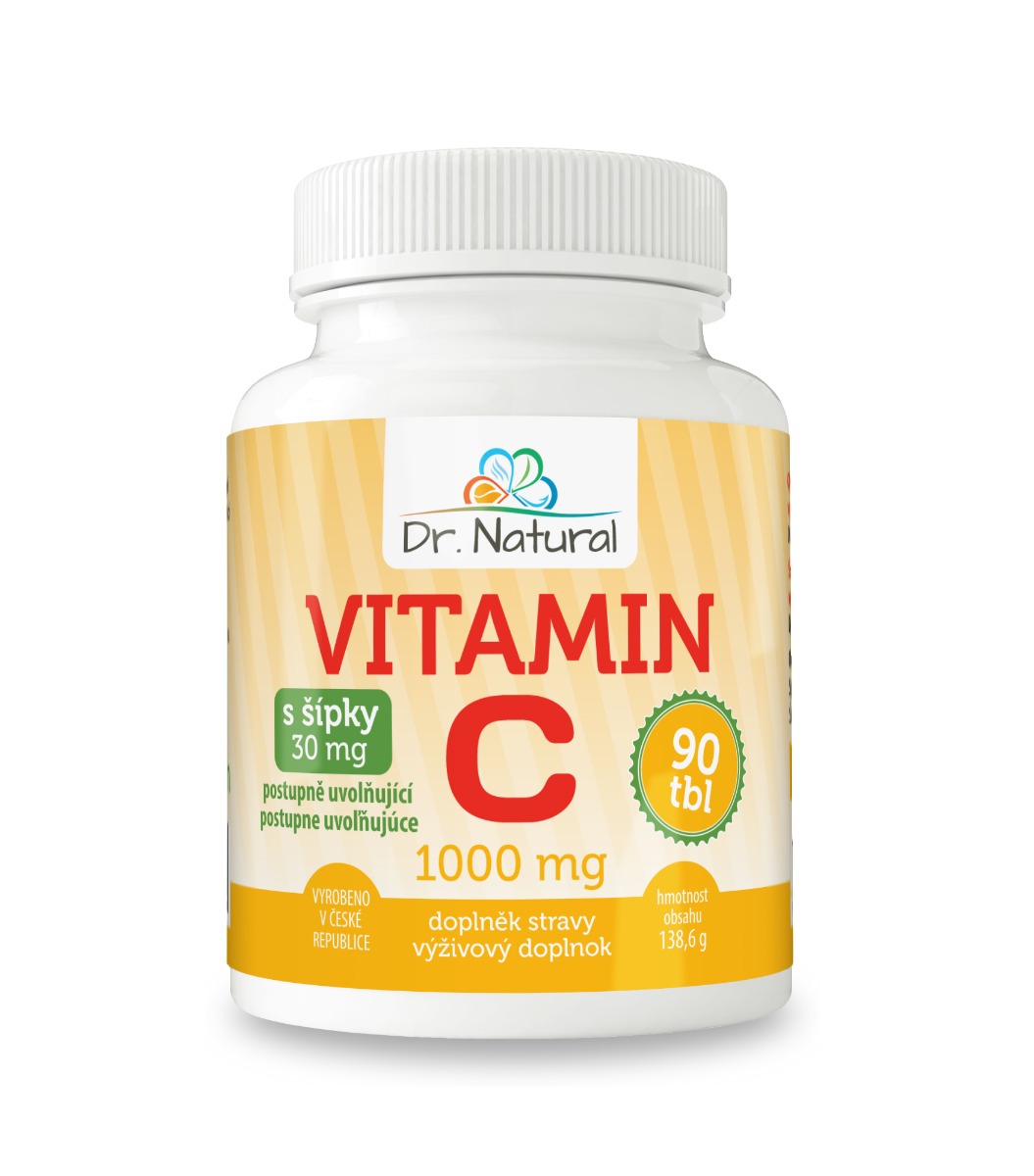 Dr. Natural Vitamín C se šípky 1 000 mg 90 tablet Dr. Natural