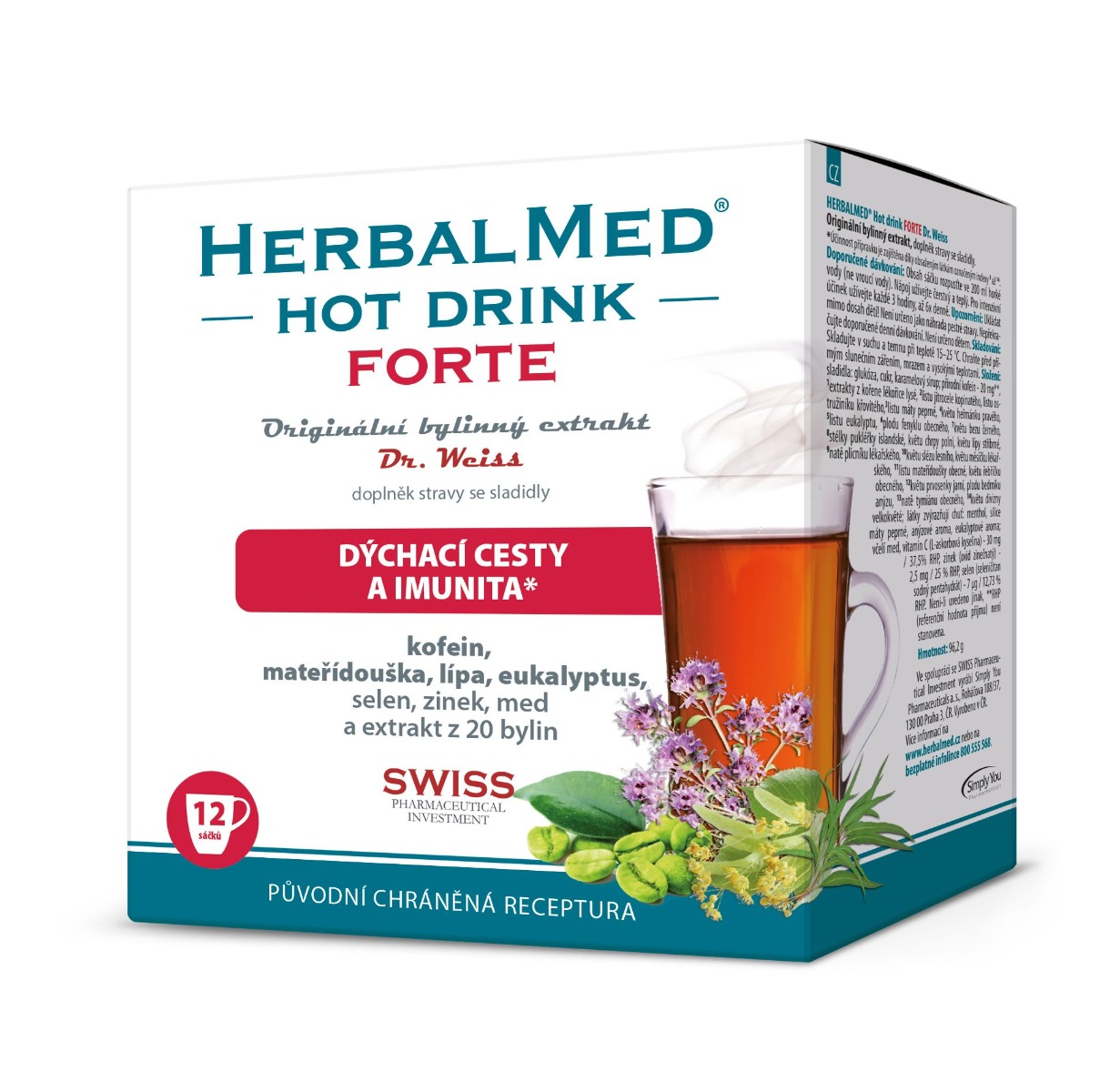 Dr. Weiss HerbalMed Hot Drink Forte s kofeinem 12 sáčků Dr. Weiss