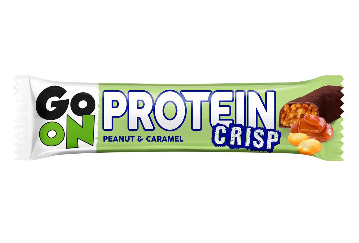 GO ON! Proteinová tyčinka Crisp arašídy a karamel 50 g GO ON!