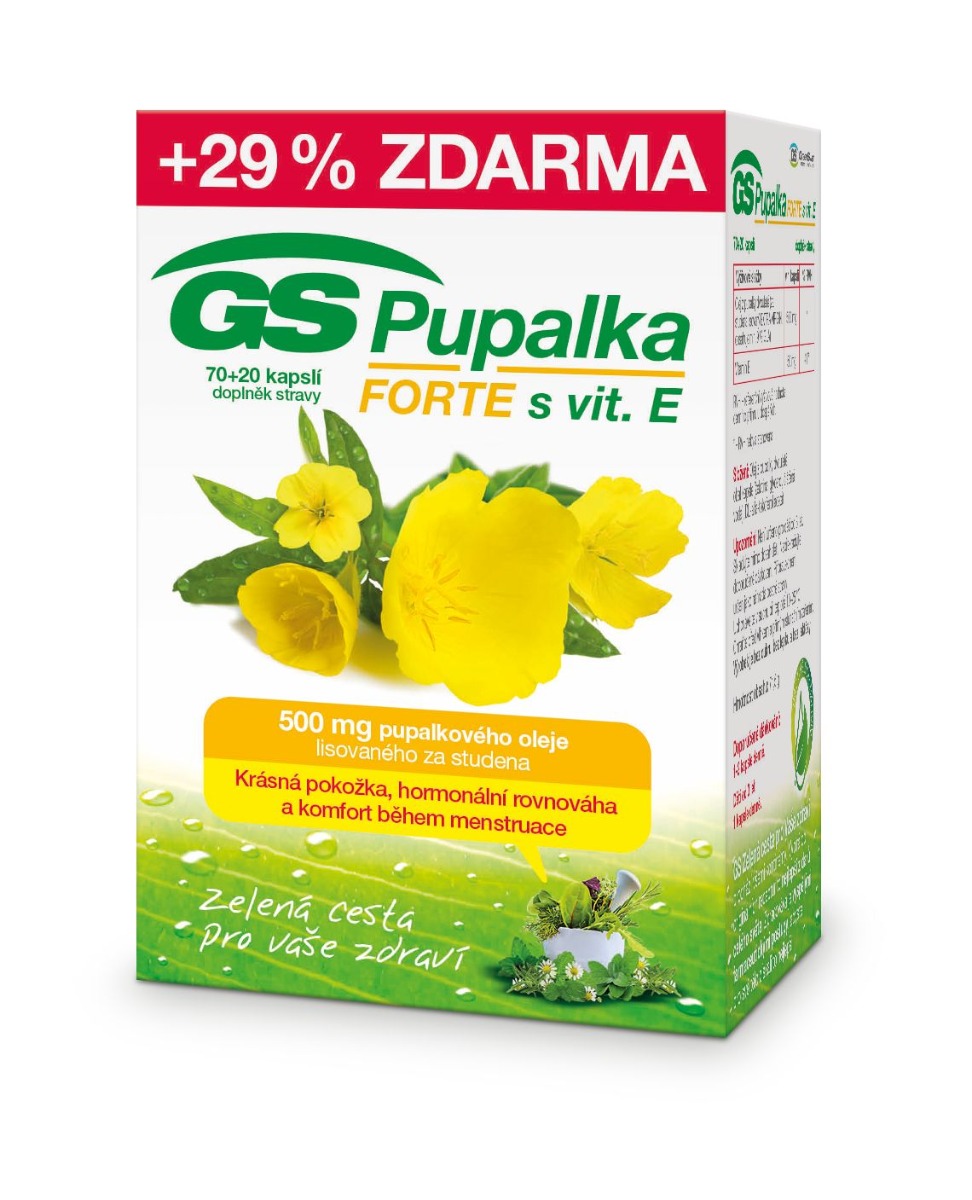 GS Pupalka Forte s vitaminem E 70+20 kapslí GS