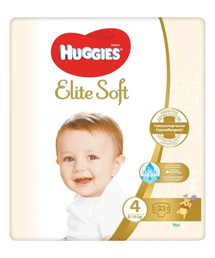 Huggies Elite Soft 4 8–14 kg dětské pleny 33 ks Huggies