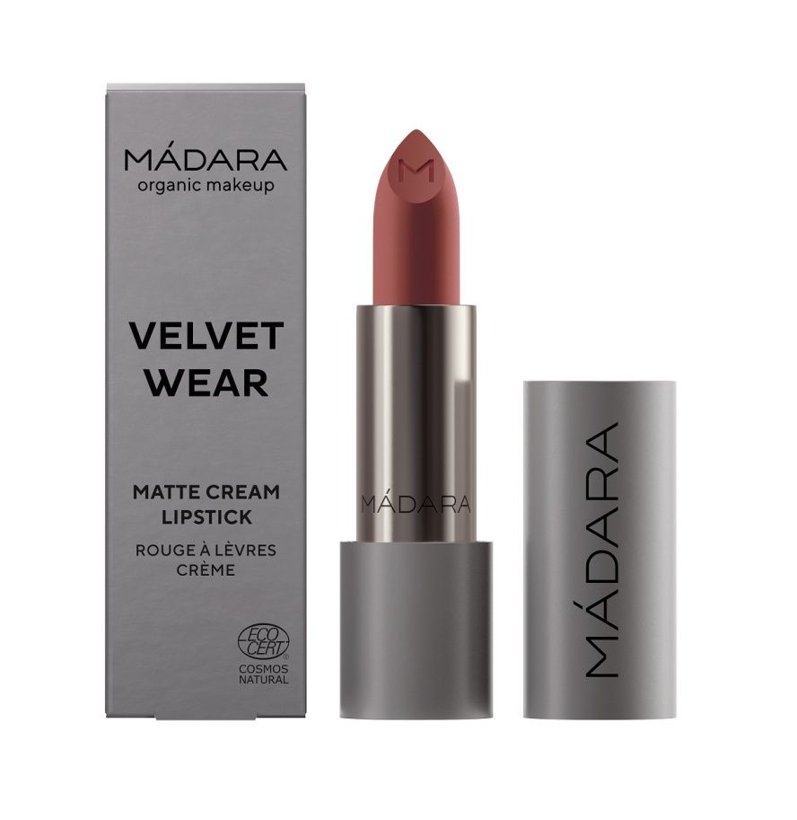 MÁDARA Velvet Wear Warm Nude matná krémová rtěnka 3