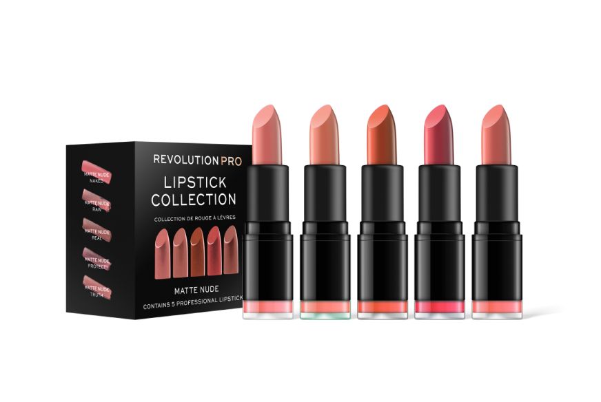 Makeup Revolution PRO Lipstick Collection Matte Nude sada rtěnek 5 ks Makeup Revolution