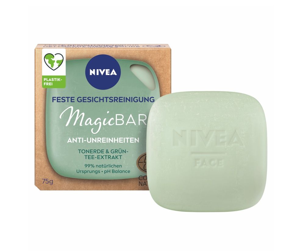 Nivea MagicBAR Peelingové pleťové mýdlo se zeleným čajem 75 g Nivea