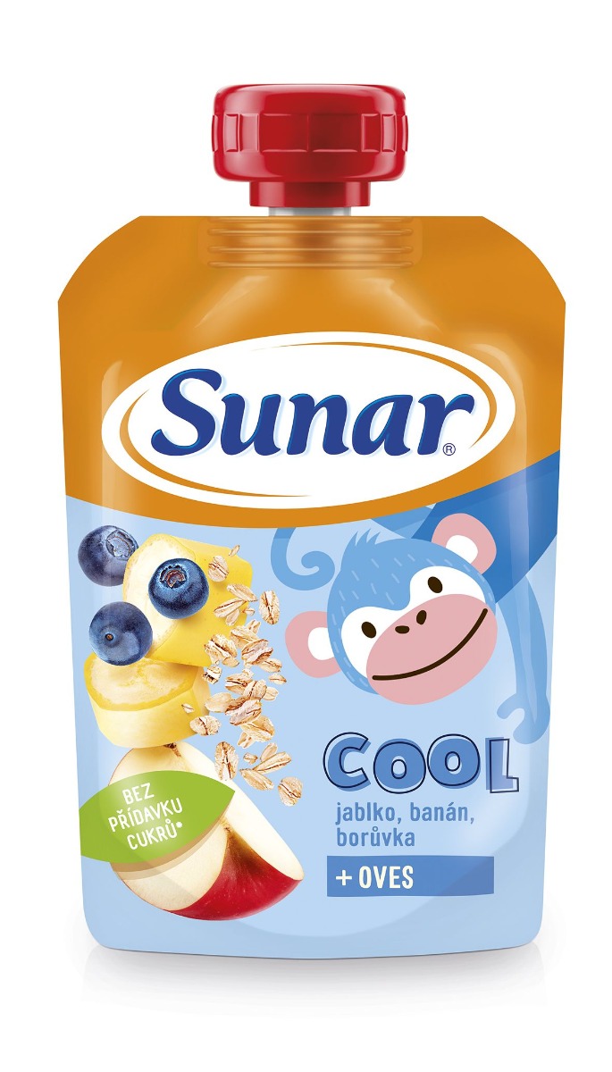 Sunar Cool borůvka banán ovesné vločky kapsička 110 g Sunar