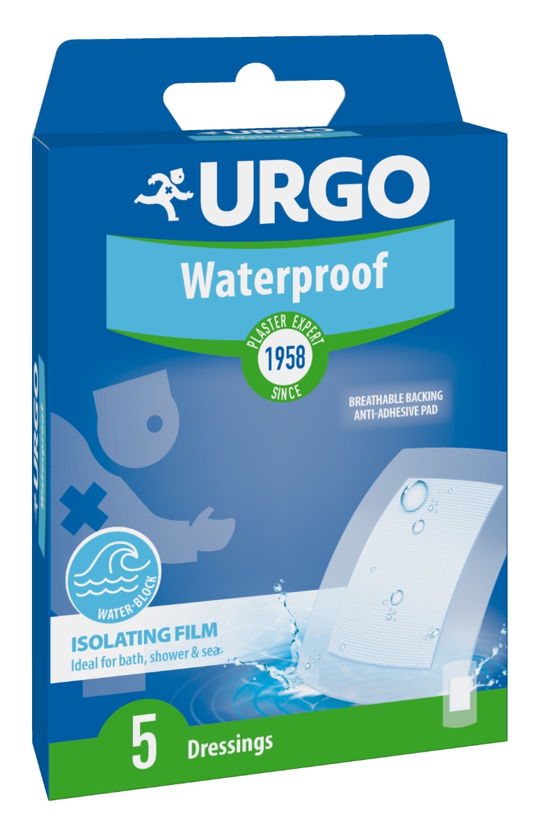 Urgo Waterproof 10 x 6 cm voděodolná náplast 5 ks Urgo