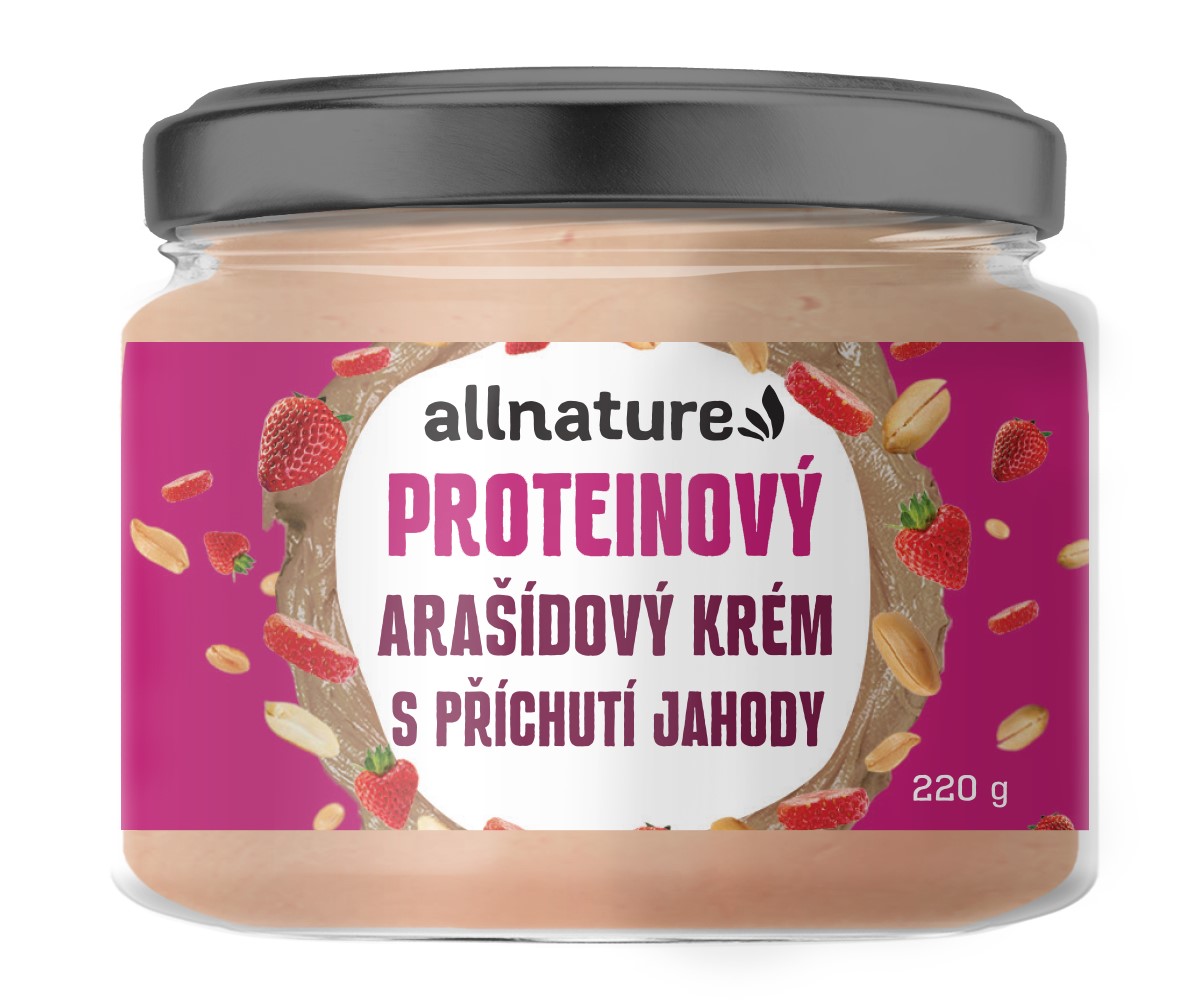 Allnature Arašídový proteinový krém příchuť jahoda 220 g Allnature