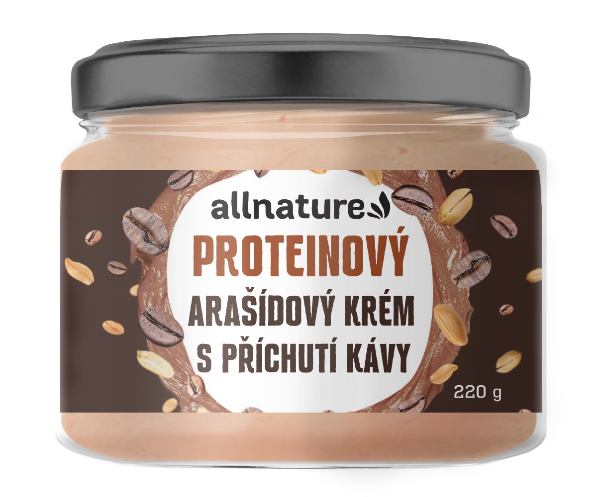 Allnature Arašídový proteinový krém příchuť káva 220 g Allnature