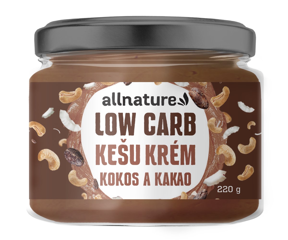 Allnature Kešu krém LOW carb kokos a kakao 220 g Allnature