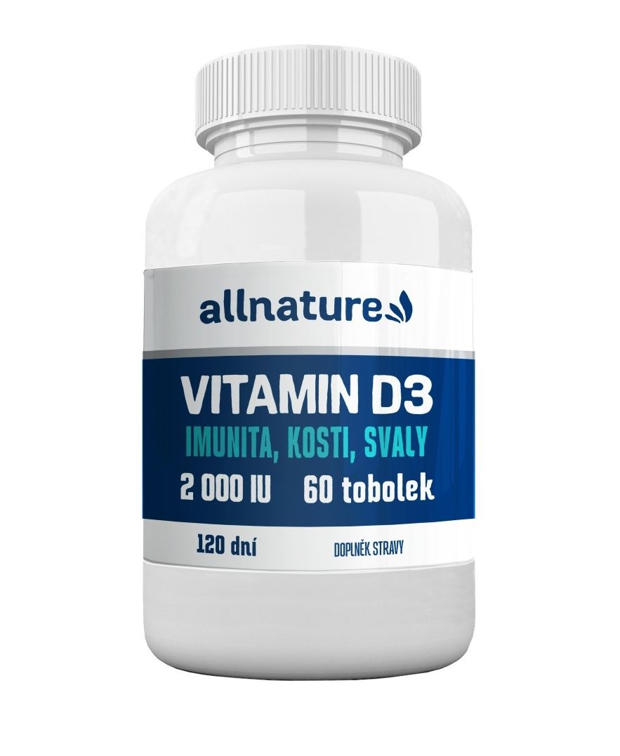 Allnature Vitamín D3 2000 IU 60 tobolek Allnature