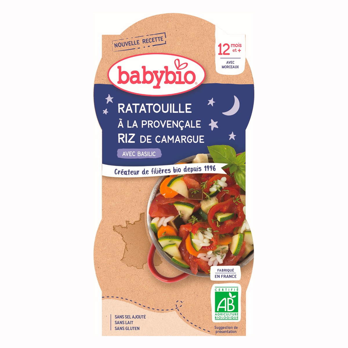Babybio Ratatouille po provensálsku s rýží 2x200 g Babybio