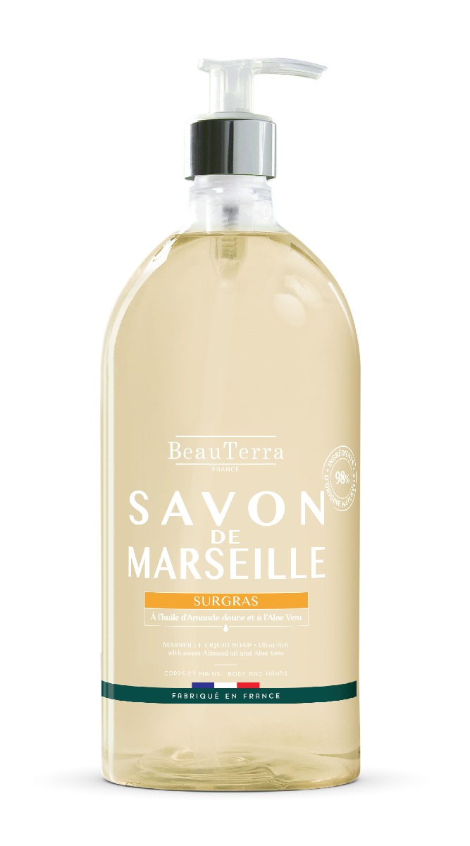BeauTerra Marseilské tekuté mýdlo Sladký mandlový olej 1 l BeauTerra