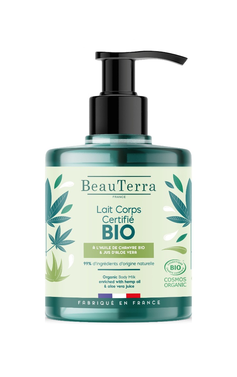 BeauTerra Tělové mléko Aloe vera a konopí BIO 500 ml BeauTerra