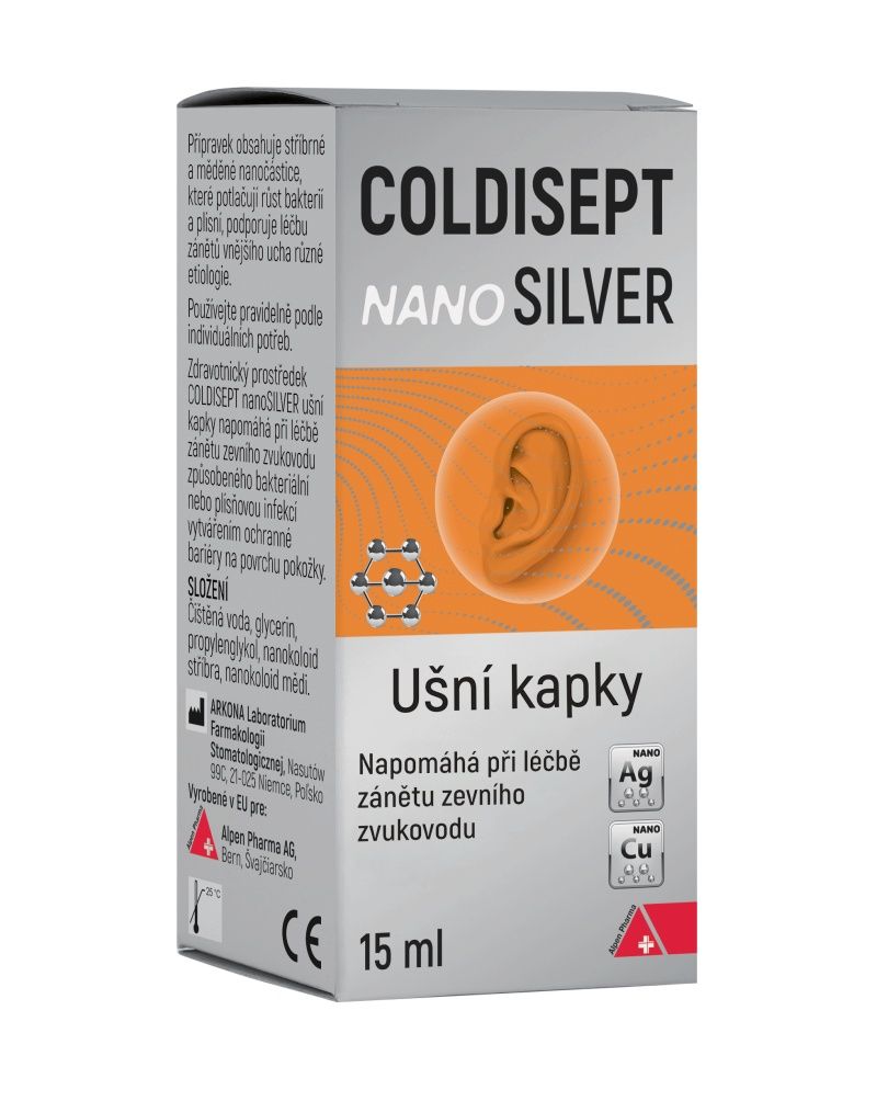 Coldisept nanoSilver ušní kapky 15 ml Coldisept