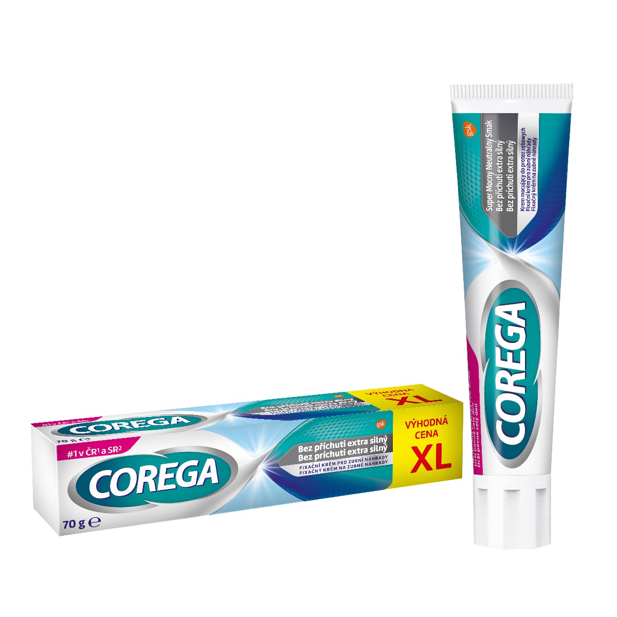 Corega Bez příchuti extra silný fixační krém 70 g Corega
