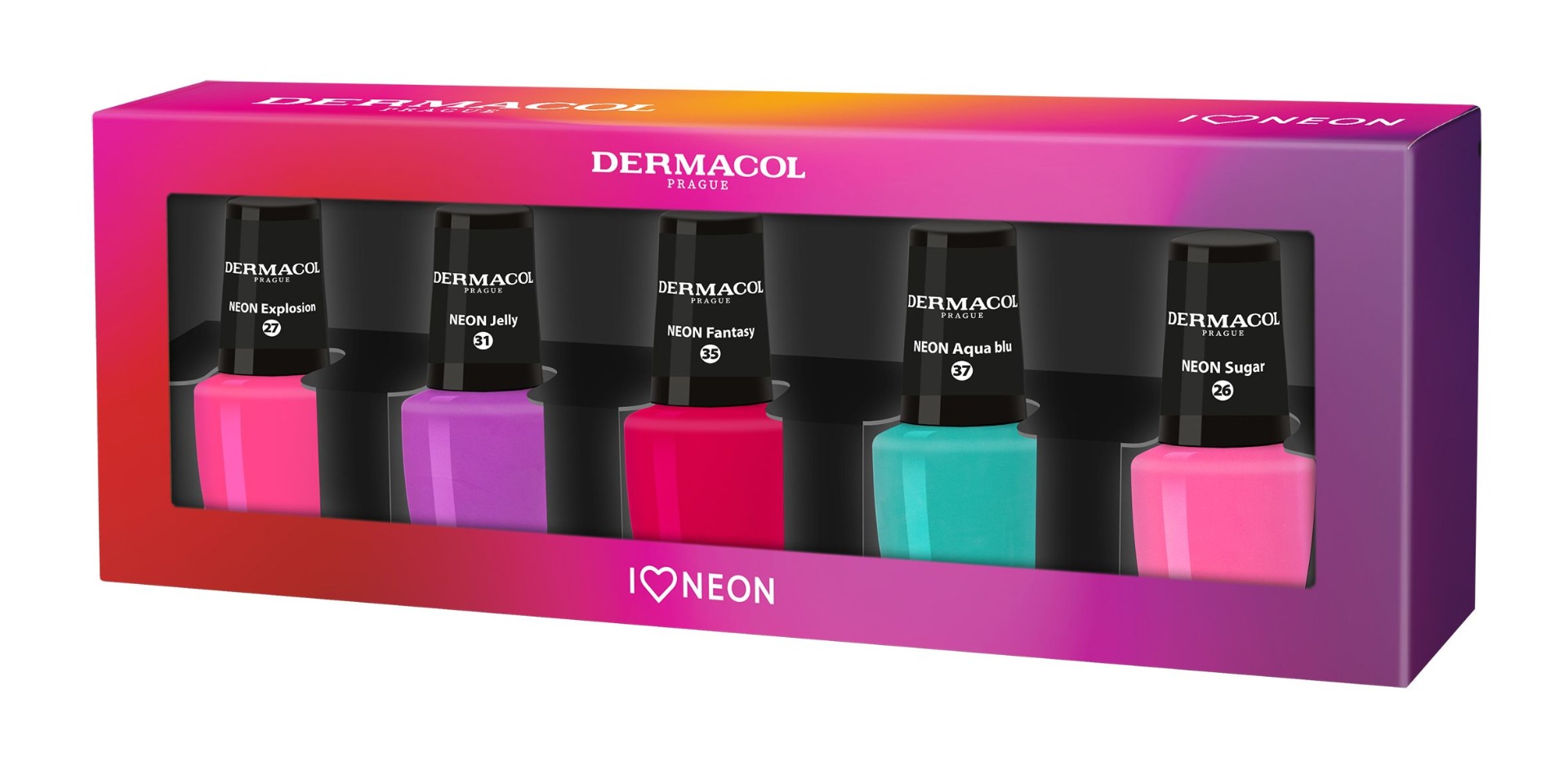 Dermacol Sada neonových laků na nehty 2022 5x5 ml Dermacol