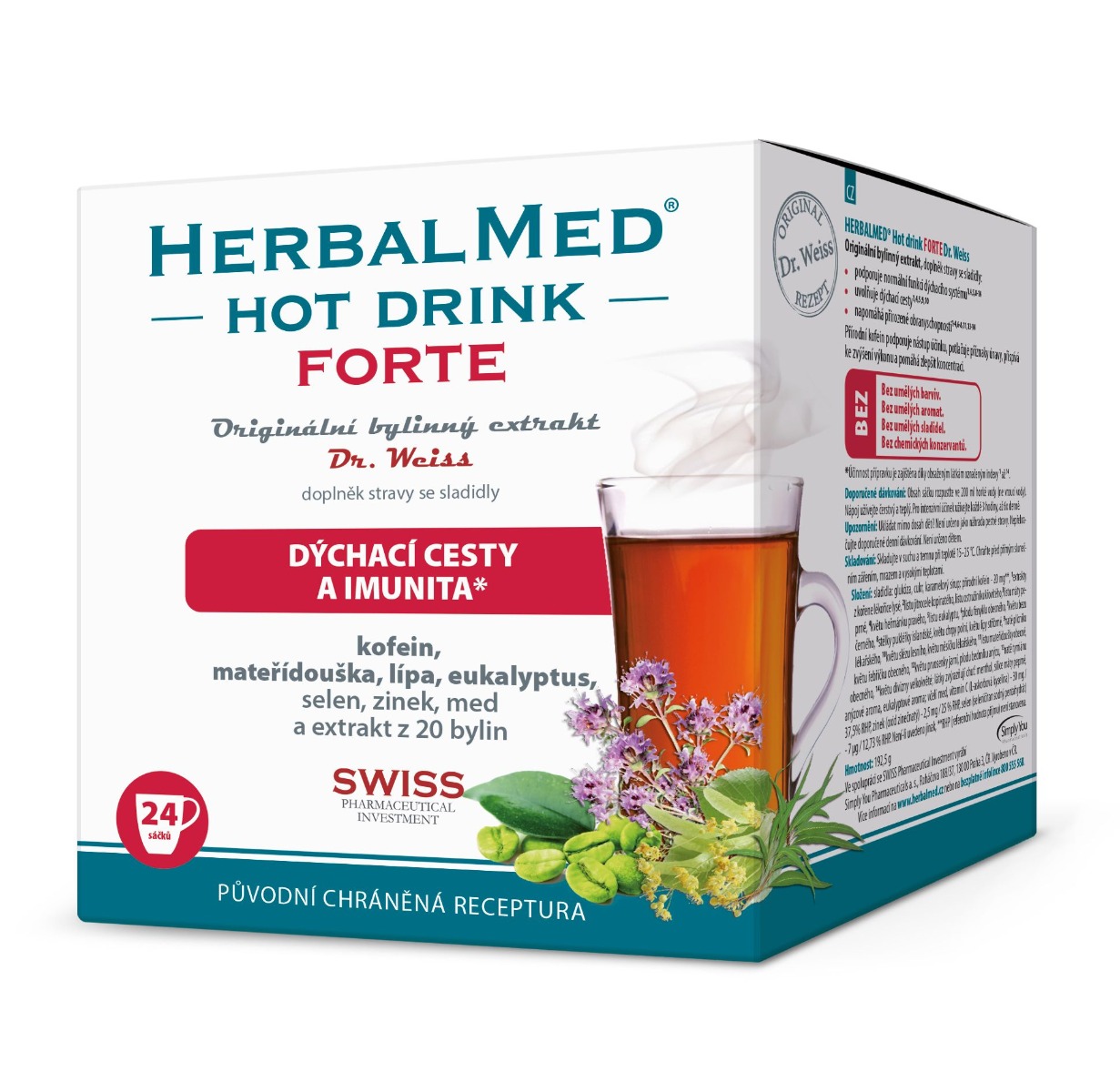 Dr. Weiss HerbalMed Hot Drink Forte s kofeinem 24 sáčků Dr. Weiss