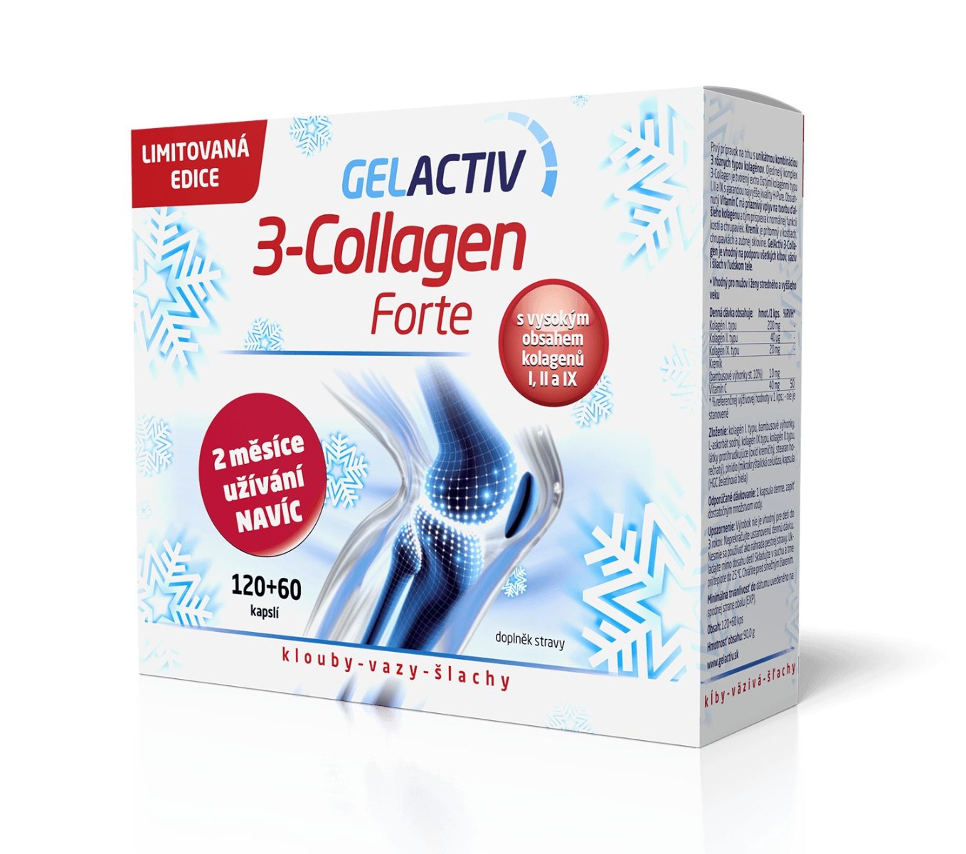 Gelactiv 3-Collagen Forte dárkové balení 120+60 kapslí Gelactiv