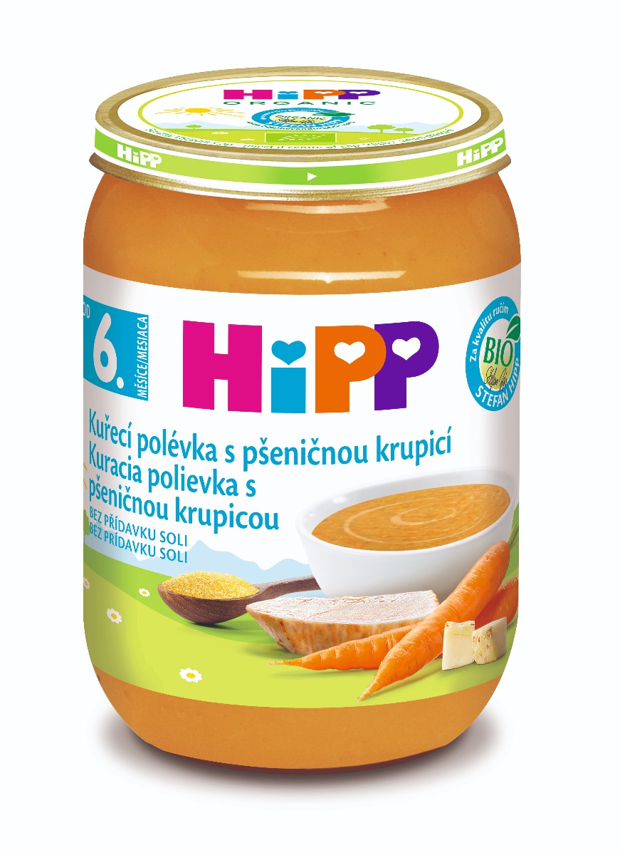 Hipp BABY MENU BIO Kuřecí polévka s pšeničnou krupicí 190 g Hipp