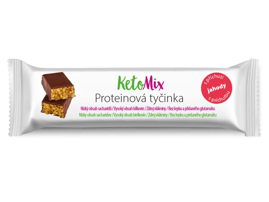 KetoMix Proteinová tyčinka jahoda 40 g KetoMix