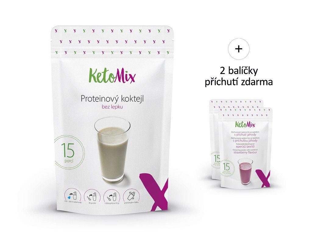 KetoMix Proteinový koktejl čokoláda vanilka 450 g KetoMix